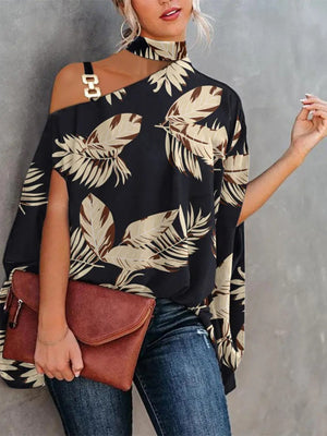 Womens Halter Neck Dolman Sleeve Blouse SIZE S-2XL