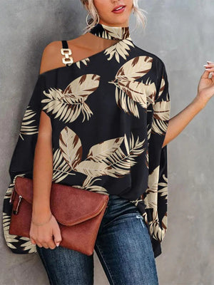 Womens Halter Neck Dolman Sleeve Blouse SIZE S-2XL