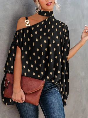 Womens Halter Neck Dolman Sleeve Blouse SIZE S-2XL