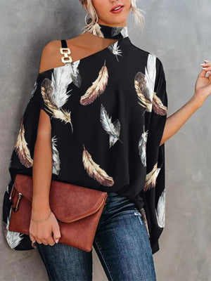 Womens Halter Neck Dolman Sleeve Blouse SIZE S-2XL