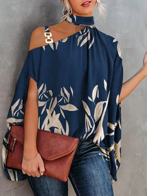 Womens Halter Neck Dolman Sleeve Blouse SIZE S-2XL