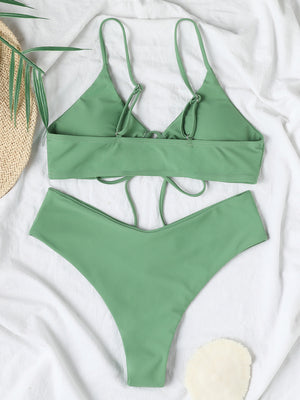Womens Textured Underwire Brazilian Back Two Piece Swimsuit SIZE S-XL