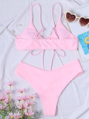 Womens Textured Underwire Brazilian Back Two Piece Swimsuit SIZE S-XL