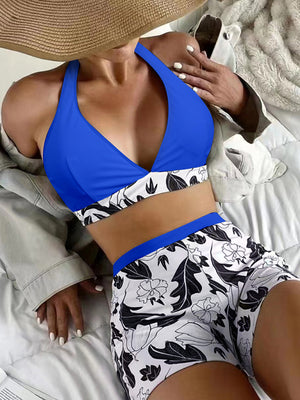 Womens Printed Bikini Top And High Waist Bottom Tankini SIZE S-XL