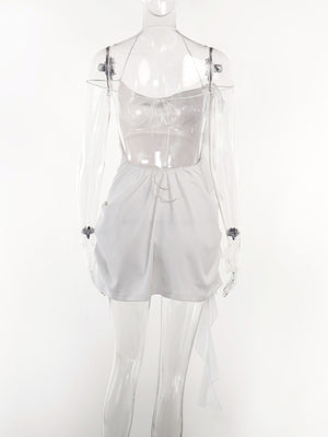 Womens Flower Streamer Backless Dress SIZE S-L