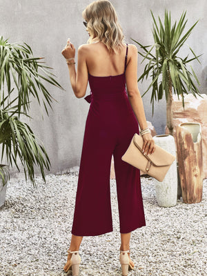 Womens One Shoulder Tie Jumpsuit SIZE S-XL