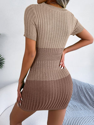 Womens Color Block Supersoft Cutout Sweater Dress SIZE S-XL