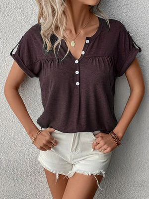 Womens Knit Short Half Sleeve Top SIZE S-5XL