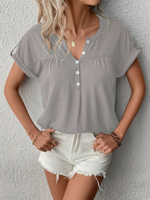 Womens Knit Short Half Sleeve Top SIZE S-5XL