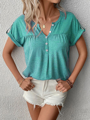 Womens Knit Short Half Sleeve Top SIZE S-5XL