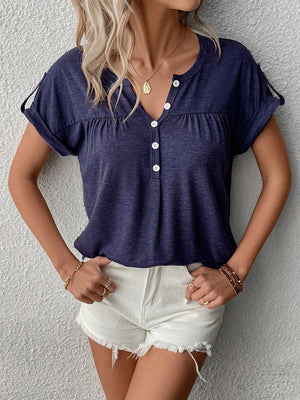 Womens Knit Short Half Sleeve Top SIZE S-5XL