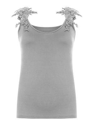 Womens Summer U Neck Lace Tank Top SIZE S-4XL