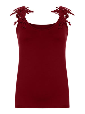 Womens Summer U Neck Lace Tank Top SIZE S-4XL
