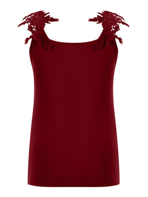 Womens Summer U Neck Lace Tank Top SIZE S-4XL