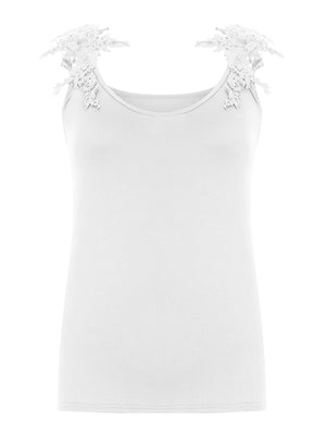 Womens Summer U Neck Lace Tank Top SIZE S-4XL