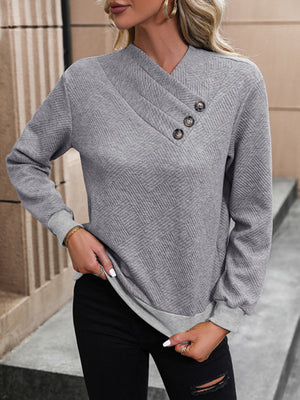 Womens Solid Gray Long Sleeved Sweater SIZE S-XL