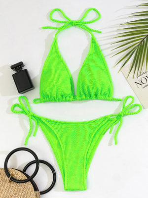 Womens New Solid Color Brazilian Bottom Three Point Swimsuit SIZE S-XL