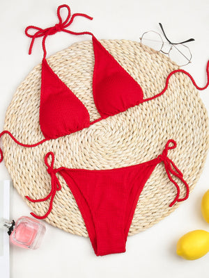 Womens New Solid Color Brazilian Bottom Three Point Swimsuit SIZE S-XL