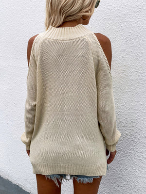 Womens Long Sleeve Open Shoulder Sweater SIZE S-XL