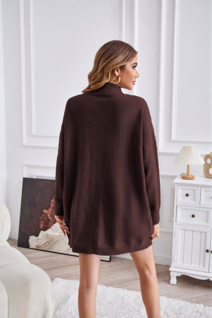 Womens Half Turtleneck Slit Pullover Sweater SIZE S-XL