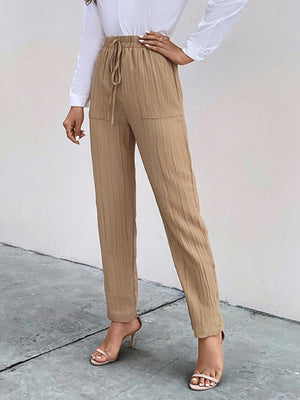 Womens Elastic Waist Pleated Pants SIZE S-XL