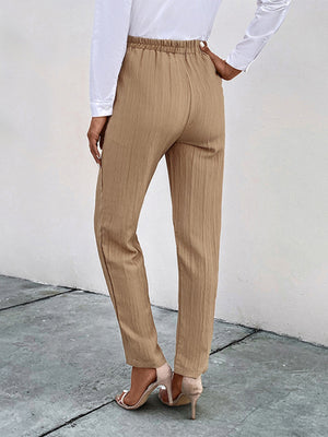 Womens Elastic Waist Pleated Pants SIZE S-XL