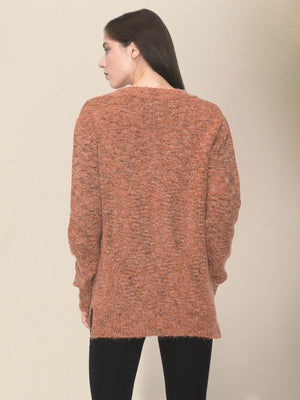 Womens Loose Long Sleeve V Neck Sweater SIZE S-2XL