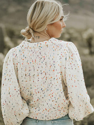 Womens Colorful Polka Dot Long Sleeve Loose Fit Sweater SIZE S-XL