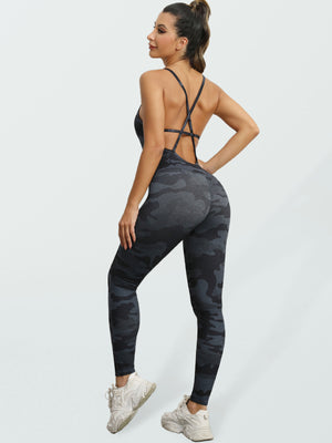 Womens Sexy Backless Yoga Fitness Jumpsuit SIZE S-L