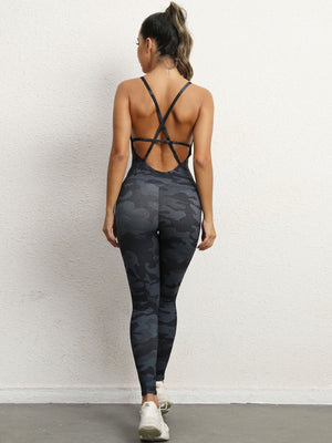 Womens Sexy Backless Yoga Fitness Jumpsuit SIZE S-L