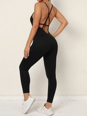 Womens Sexy Backless Yoga Fitness Jumpsuit SIZE S-L