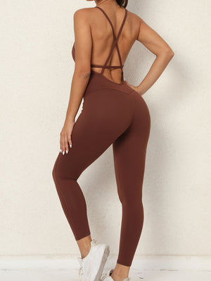 Womens Sexy Backless Yoga Fitness Jumpsuit SIZE S-L