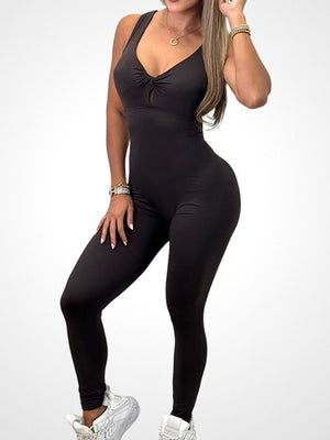Womens Sexy Criss Cross Backless Fitness Jumpsuit SIZE S-XL