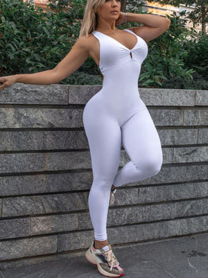 Womens Sexy Criss Cross Backless Fitness Jumpsuit SIZE S-XL