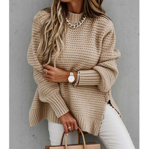Womens Sexy Knitted Batwing Sleeves Side Slits Loose Fit Sweater SIZE S-XL Shirts & Tops Stacyleefashion
