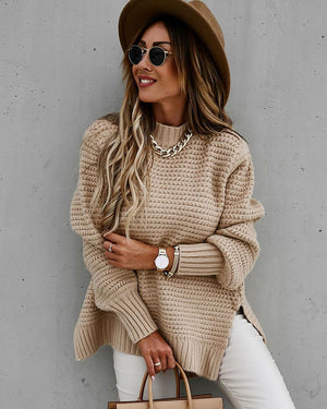 Womens Sexy Knitted Batwing Sleeves Side Slits Loose Fit Sweater SIZE S-XL Shirts & Tops Stacyleefashion