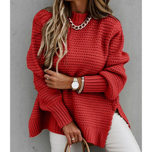Womens Sexy Knitted Batwing Sleeves Side Slits Loose Fit Sweater SIZE S-XL Shirts & Tops Stacyleefashion