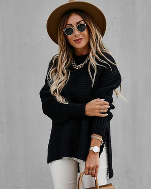 Womens Sexy Knitted Batwing Sleeves Side Slits Loose Fit Sweater SIZE S-XL Shirts & Tops Stacyleefashion