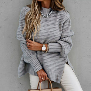 Womens Sexy Knitted Batwing Sleeves Side Slits Loose Fit Sweater SIZE S-XL Shirts & Tops Stacyleefashion