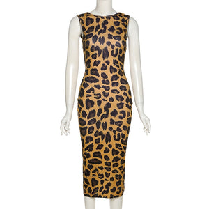 Womens Sexy Leopard Print Backless Dress SIZE S-L Dresses Stacyleefashion