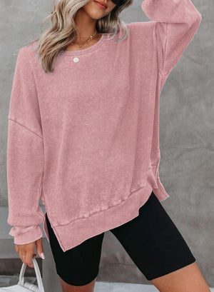 Womens Long Sleeve Side Slit Sweater SIZE S-2XL